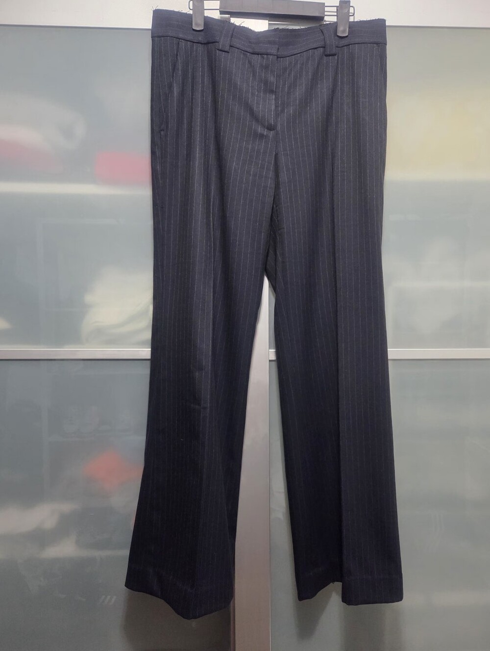 Zara Navy Pinstripe Pants Sz L
